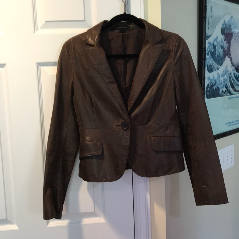 Express leather blazer